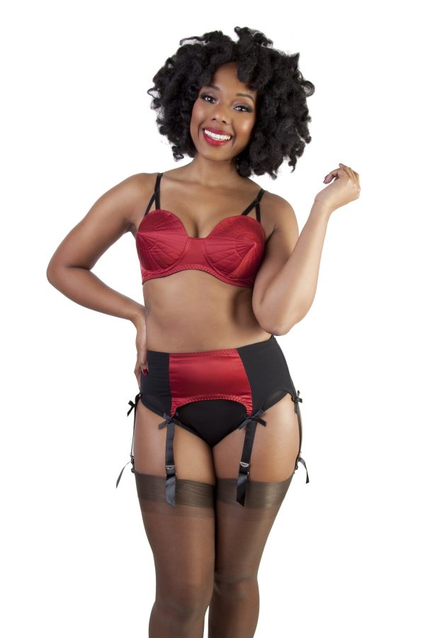 Bettie Page Dark Red Classic Suspender Belt Sale