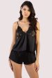 Rosie Black Satin and Lace Cami & Short Set Online