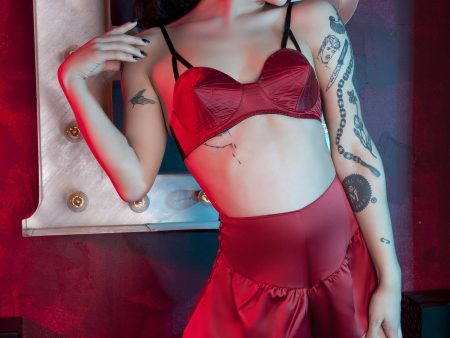 Bettie Page Dark Red French Knicker Fashion