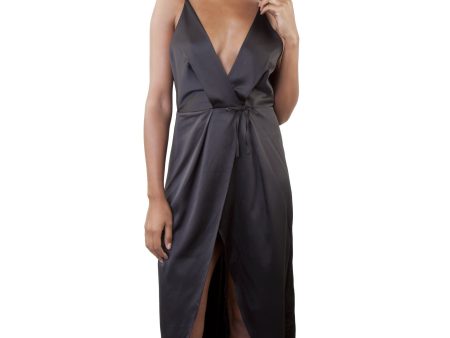 Reina Black Satin Chemise Fashion