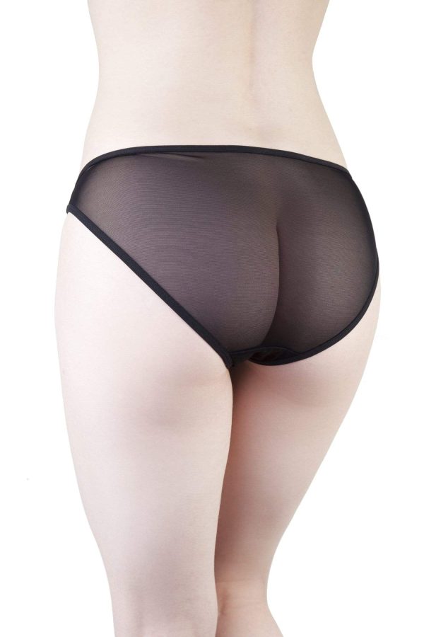 Isa Black Dot Mesh Net Brief Discount