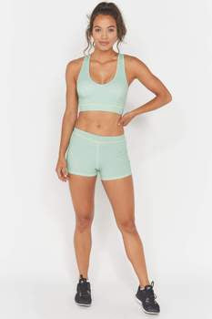 Green Double Strap Back Sports Bra Online