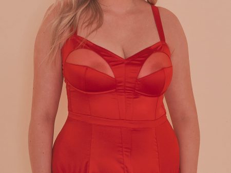 Felicity Hayward Clarice Retro Girdle Dress Red Curve Supply