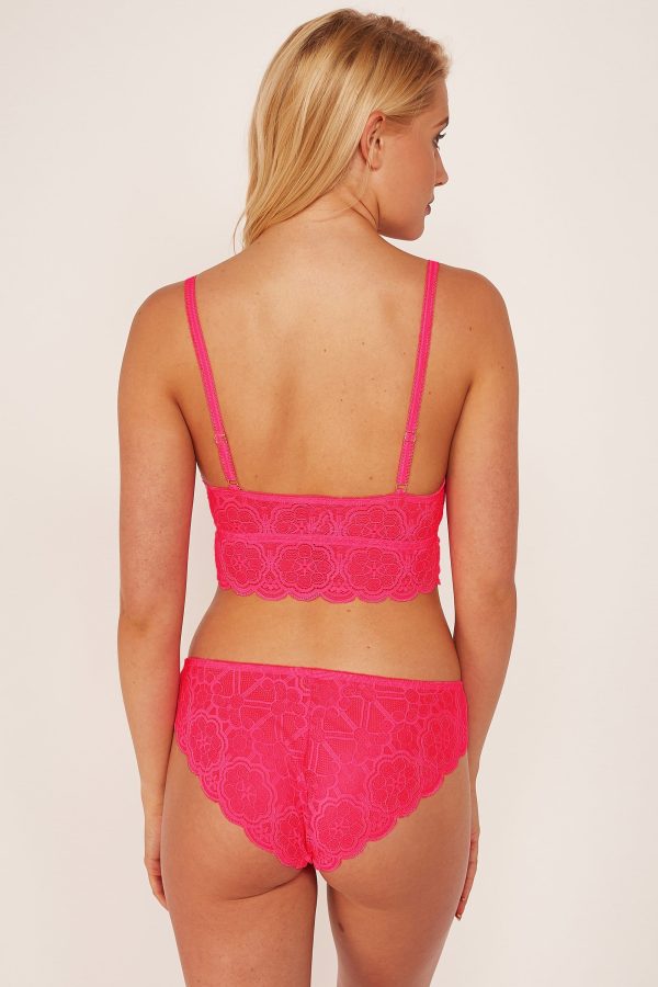 Ariana Lace Neon Pink Bralette Discount