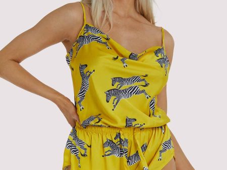 Kilo Mustard Zebra Playsuit For Sale