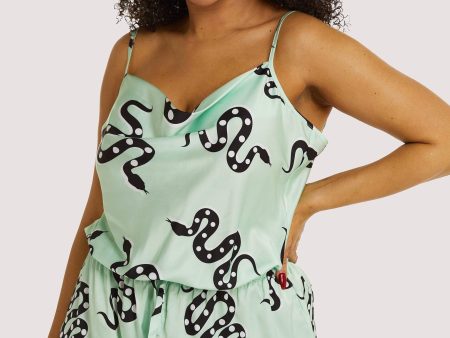 Green Moon Snake Playsuit Cheap