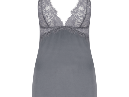 Isabella Grey Lace Slip Dress Discount