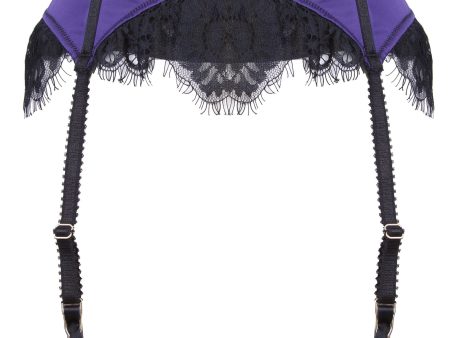 Sheba Purple Lace Suspender Belt Curve For Cheap