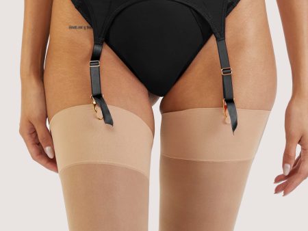 Etta Black Mesh And Satin Suspender Belt Online now