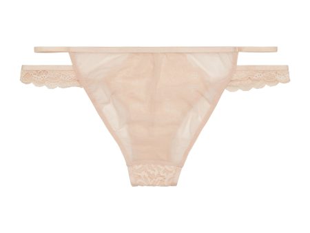 Abi Peach lace cut out brief Online now