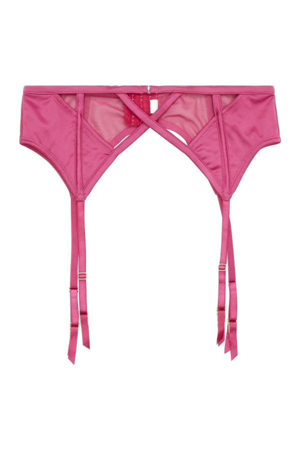 Dani Magenta Strappy Satin Suspender Hot on Sale