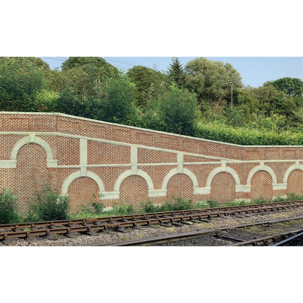 MID STEPPED ARCHED RETAINING WALLS X2 RED BRICK For Discount