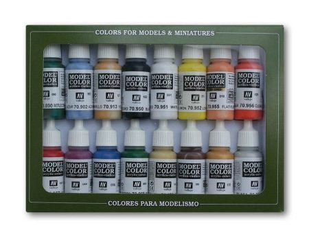 70140 Model Colour Basic Colors USA 16 Colour Acrylic Paint Set For Sale