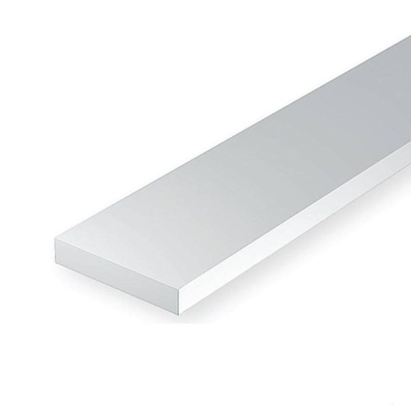 156 White Polystyrene Strip 0.060 x 0.125 x 14     1.5mm x 3.2mm x 36cm Fashion