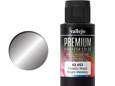 62053 Premium Colour Metallic Black 60 ml Acrylic Airbrush Paint Supply